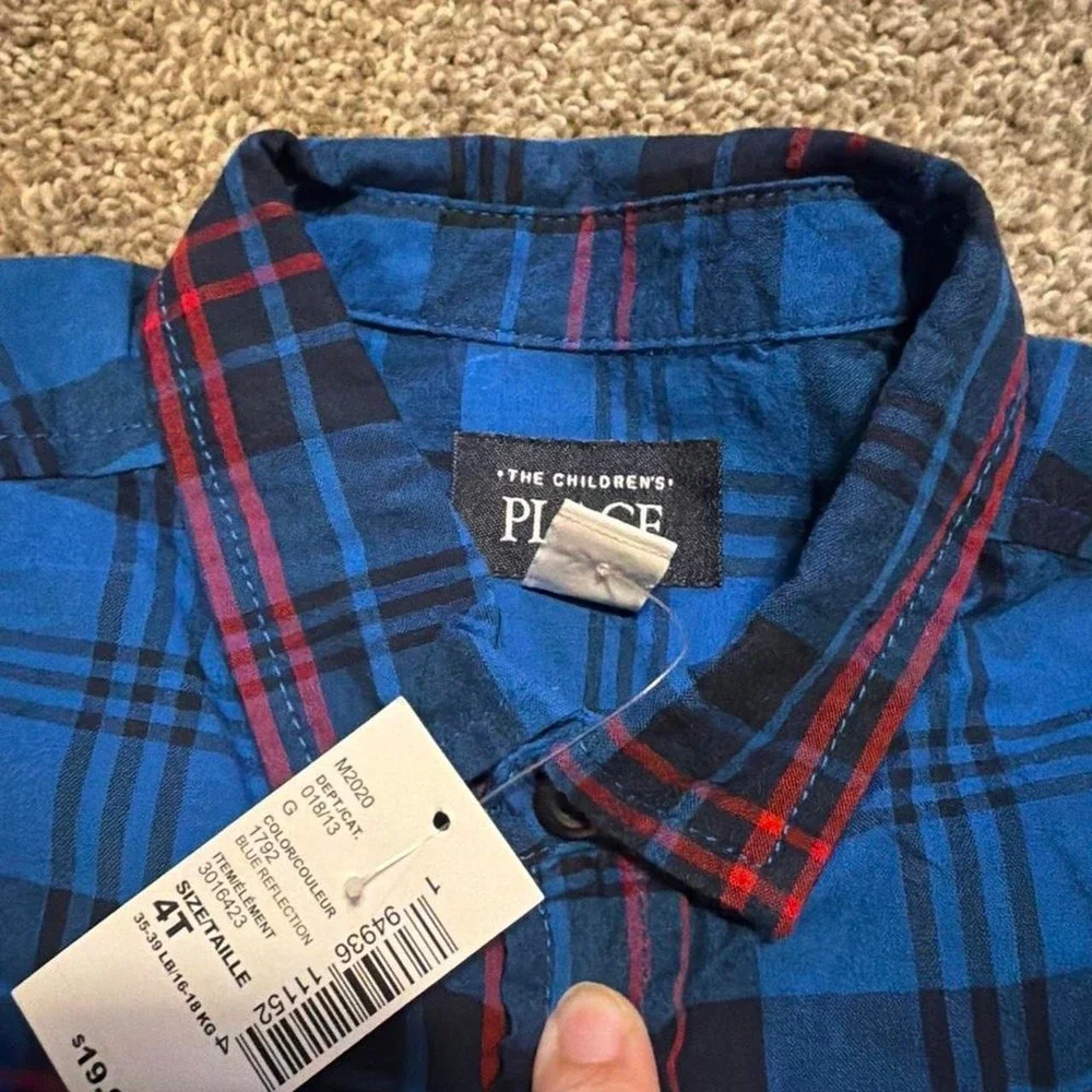The Children's Place plaid button-up shirt size 4T new with tags